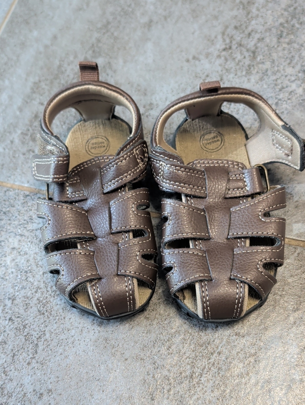 wonder nation Brown Boys Closed-Toe Fisherman Sandals